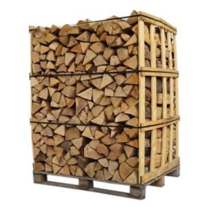 Lenha em toros de 33 cm – 85% de madeiras duras, palete de 2,5 estéreos (1,7 m³)